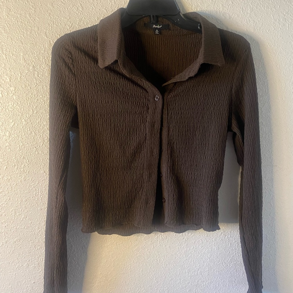 Brown Button Up Blouse
